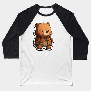 Cute Bear Cartoon Adventurer Adorable Kawaii Animal Baseball T-Shirt